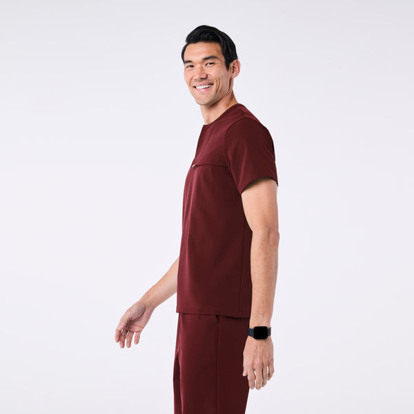 men's Burgundy Corfield - Henley Scrub Top