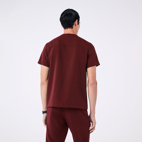 men's Burgundy Corfield - Henley Scrub Top