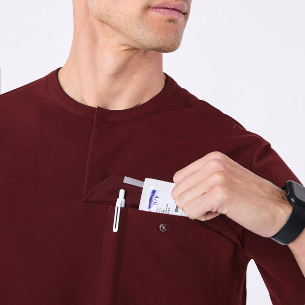 men's Burgundy Corfield - Henley Scrub Top