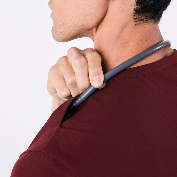 men's Burgundy Corfield - Henley Scrub Top