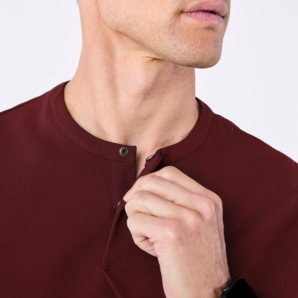 men's Burgundy Corfield - Henley Scrub Top