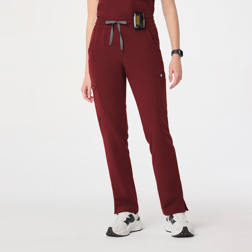 women's Burgundy High Waisted Dowa - Tall Scrub Pant