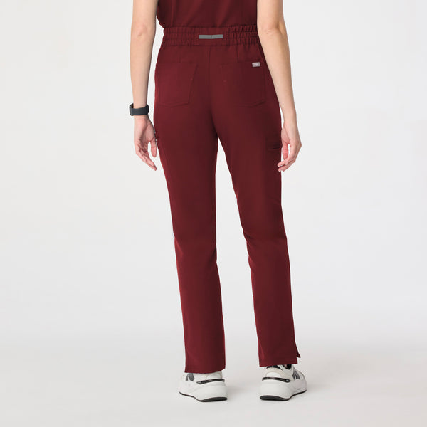 women's Burgundy High Waisted Dowa - Petite Scrub Pant