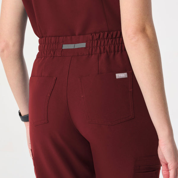 women's Burgundy High Waisted Dowa - Petite Scrub Pant