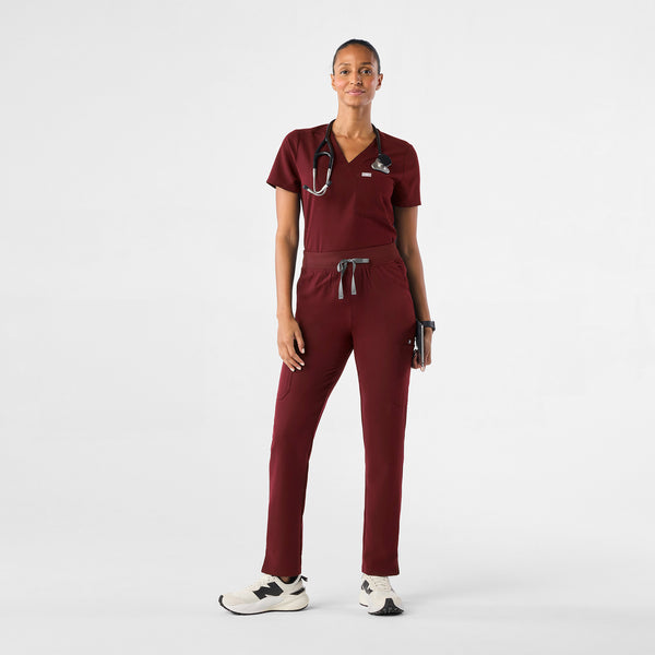 women's Burgundy Yola™ High Waisted 2.0 - Tall Skinny Scrub Pants