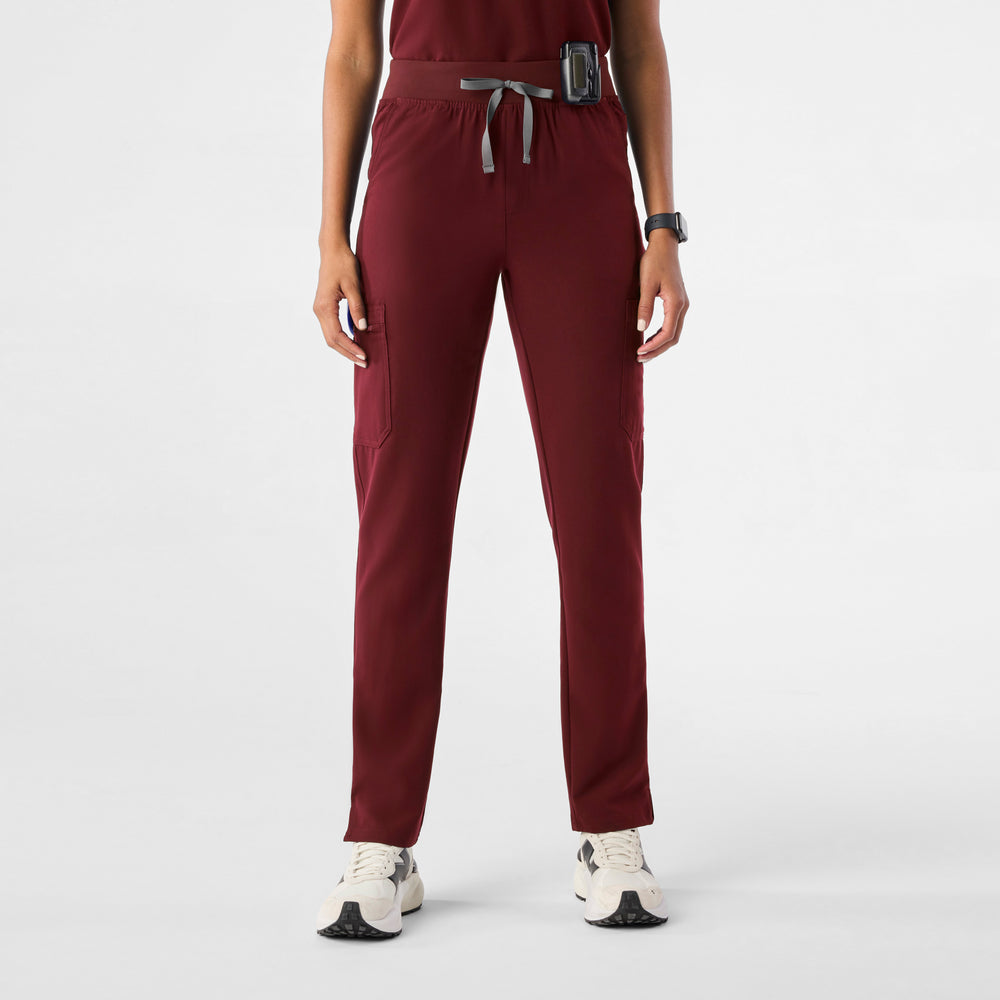 women's Burgundy Yola™ High Waisted 2.0 - Tall Skinny Scrub Pants
