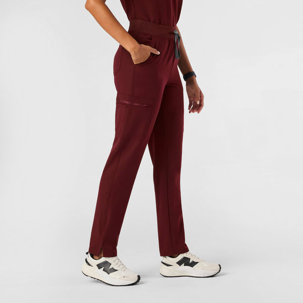 women's Burgundy Yola™ High Waisted 2.0 - Skinny Scrub Pants