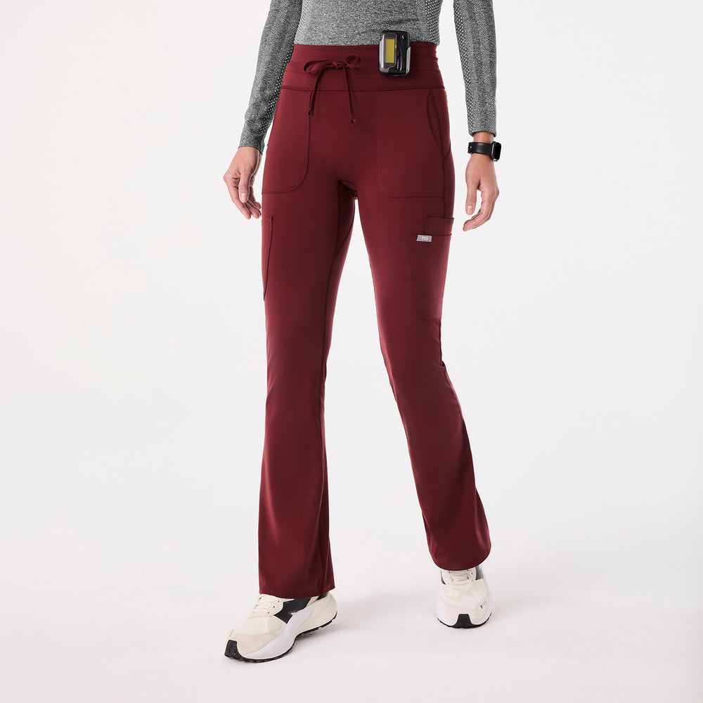 women's Burgundy High Waisted Seville Flare - ScrubLegging™