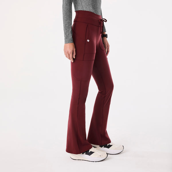 women's Burgundy High Waisted Seville Flare - ScrubLegging™