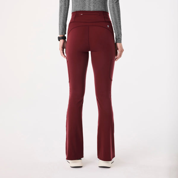 women's Burgundy High Waisted Seville Flare - ScrubLegging™