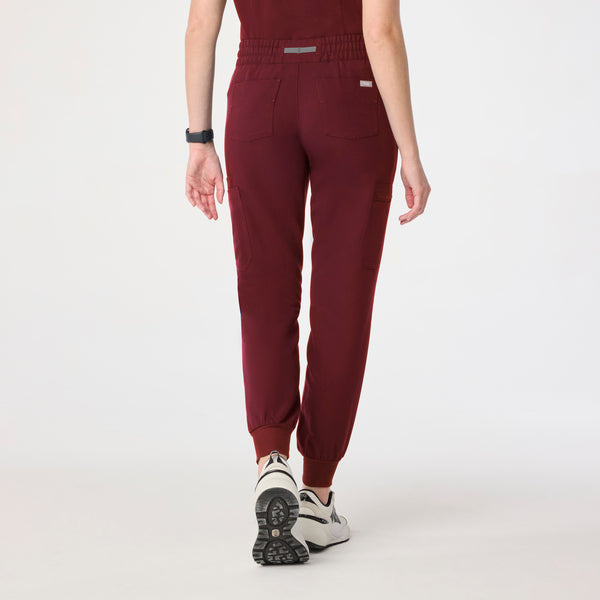 women's Burgundy Uman Relaxed - Jogger Scrub Pant