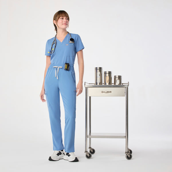 women's Ceil Blue High Waisted Dowa - Tall Scrub Pant