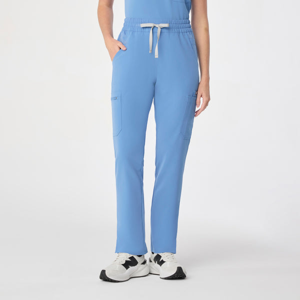 women's Ceil Blue High Waisted Dowa - Petite Scrub Pant