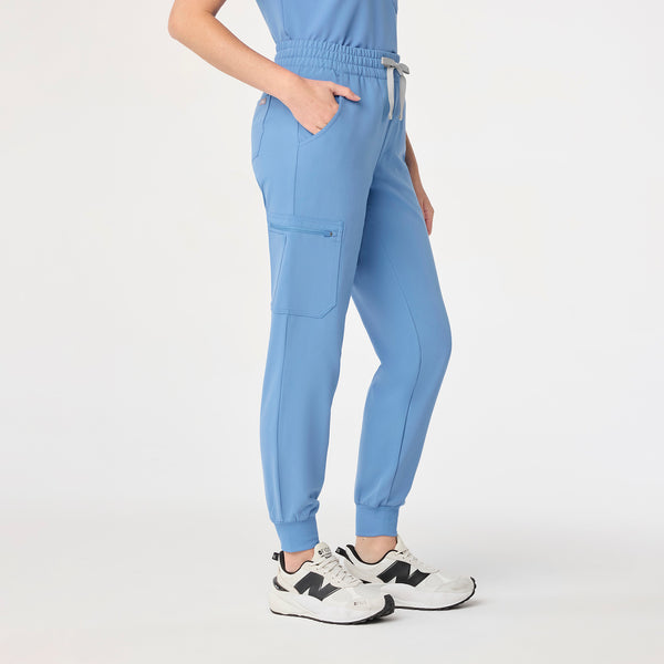 women's Ceil Blue High Waisted Uman Relaxed - Jogger Scrub Pant