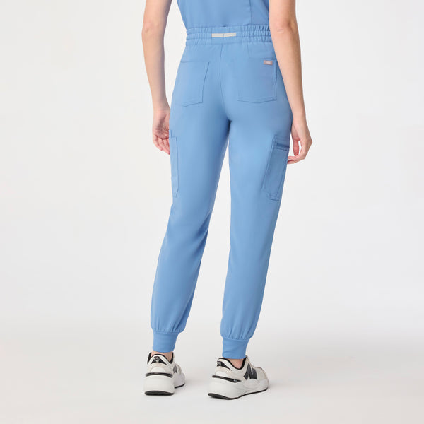 women's Ceil Blue High Waisted Uman Relaxed - Jogger Scrub Pant