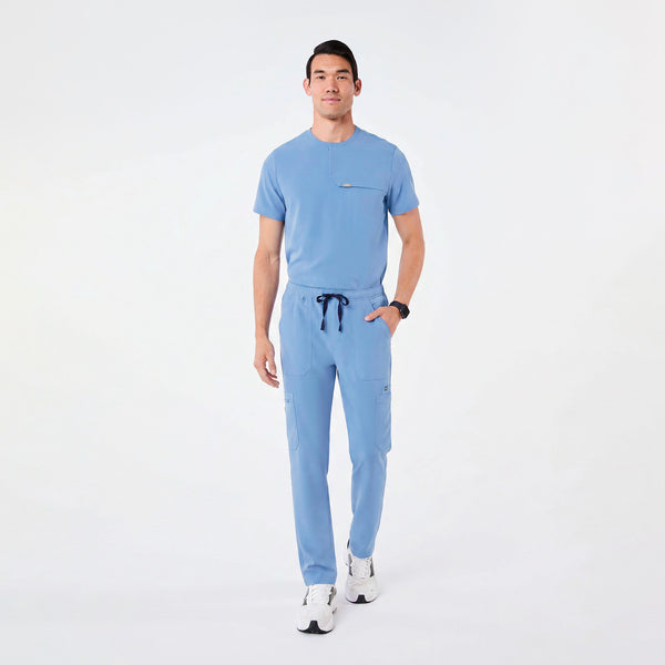 men's Ceil Blue Corfield - Henley Scrub Top