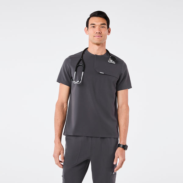 men's Charcoal Corfield - Henley Scrub Top
