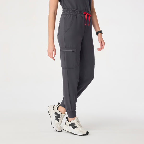 women's Charcoal High Waisted Uman Relaxed - Jogger Scrub Pant