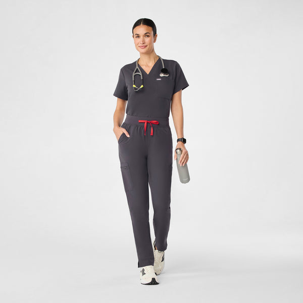 women's Charcoal Yola™ High Waisted - Petite Skinny Scrub Pants