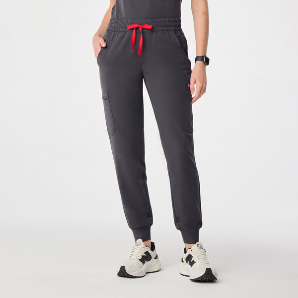 women's Charcoal Uman Relaxed - Petite Jogger Scrub Pant