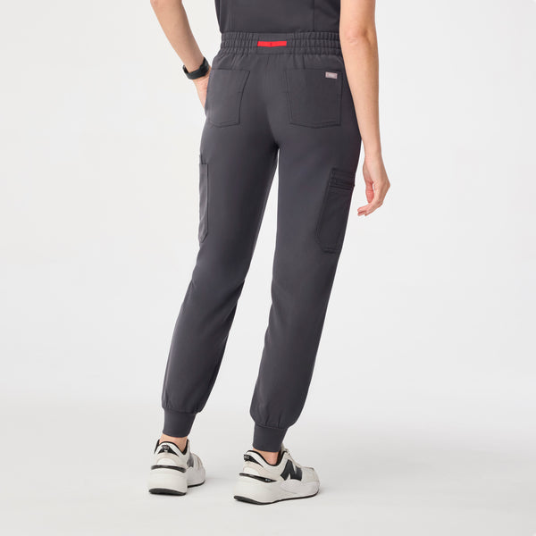 women's Charcoal Uman Relaxed - Petite Jogger Scrub Pant
