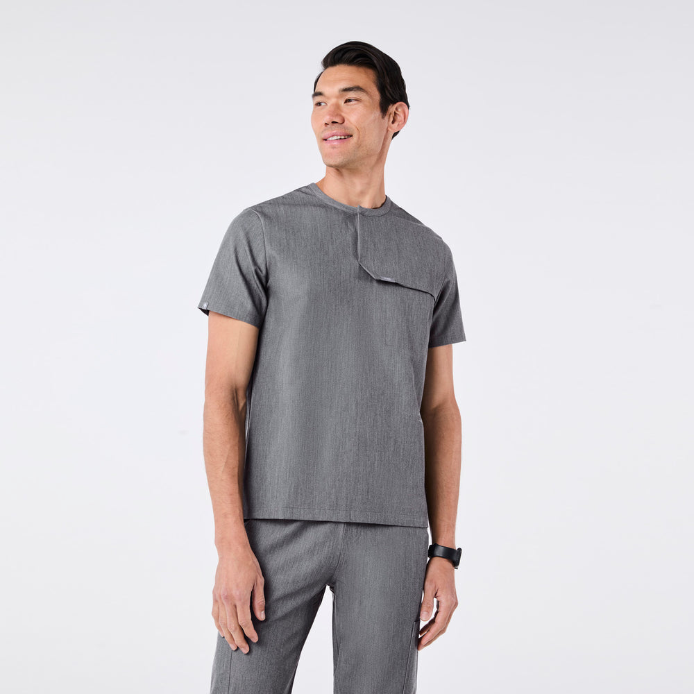 men's Graphite Corfield - Henley Scrub Top