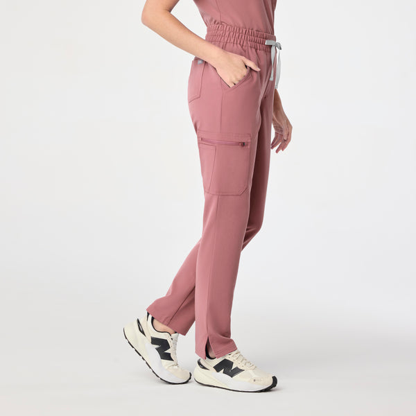 women's Mauve High Waisted Dowa - Petite Scrub Pant