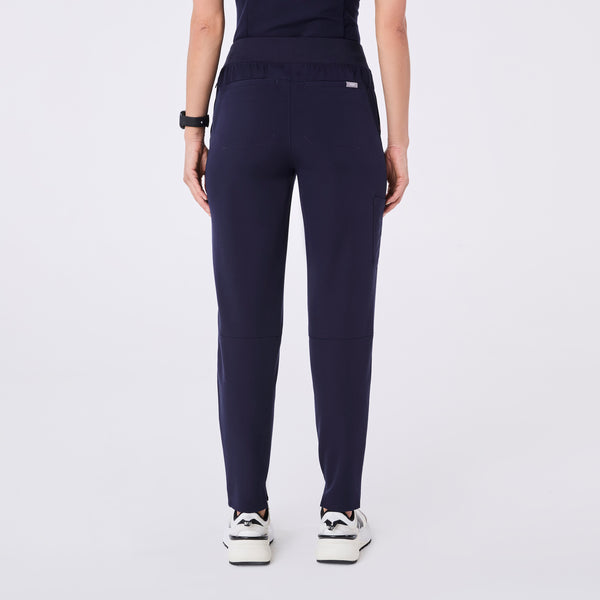 women's Navy Alva High Waisted Tapered - Petite Scrub Pant