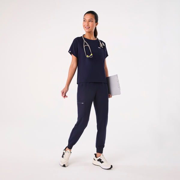 women's Navy Arua Relaxed - Scrub Top