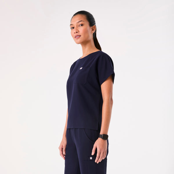 women's Navy Arua Relaxed - Scrub Top