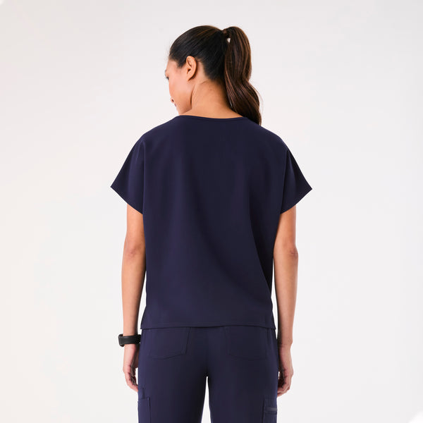 women's Navy Arua Relaxed - Scrub Top