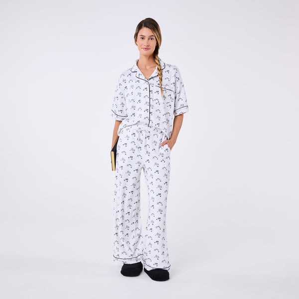 women's White Apres Print Pajama Pant