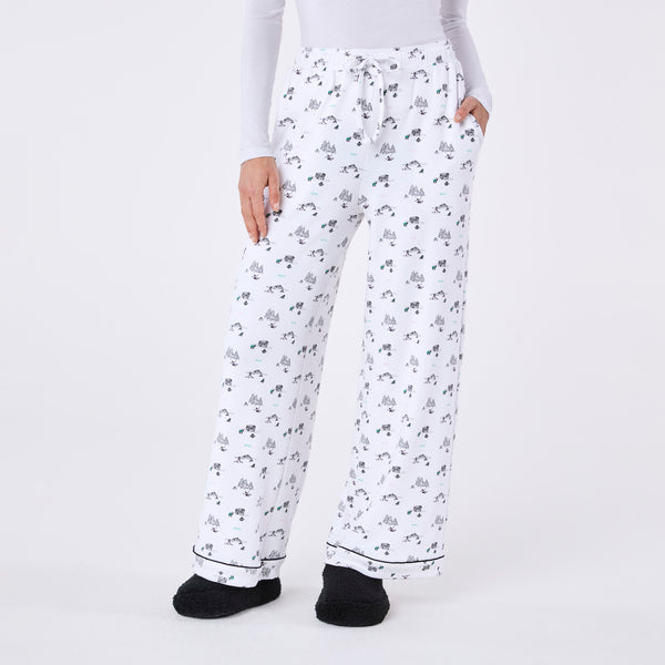 women's White Apres Print Pajama Pant