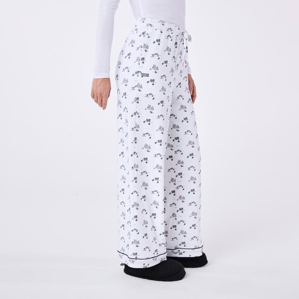 women's White Apres Print Pajama Pant