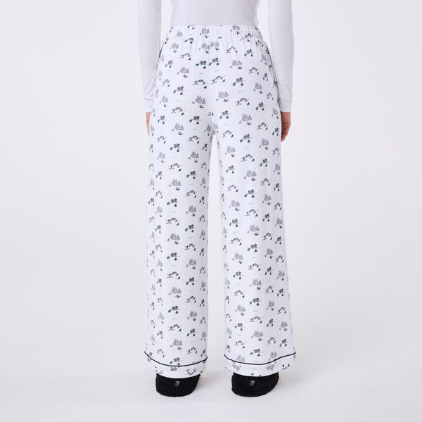 women's White Apres Print Pajama Pant