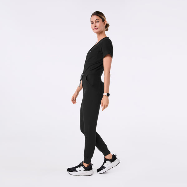 women's Black Catarina V-Neck - Jogger ScrubJumpsuit™