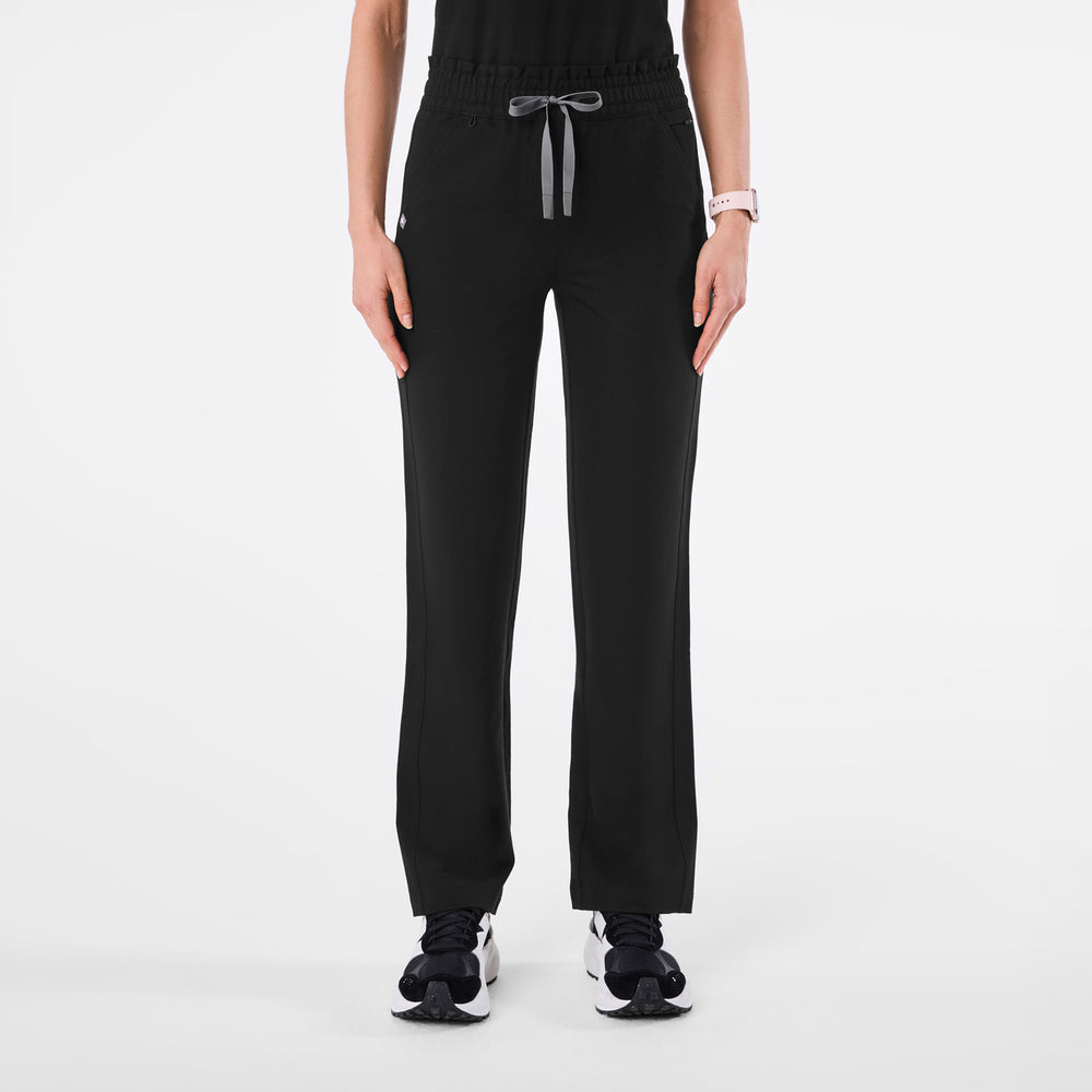 women's Black Davia High Waisted Straight Leg - Tall Scrub Pant