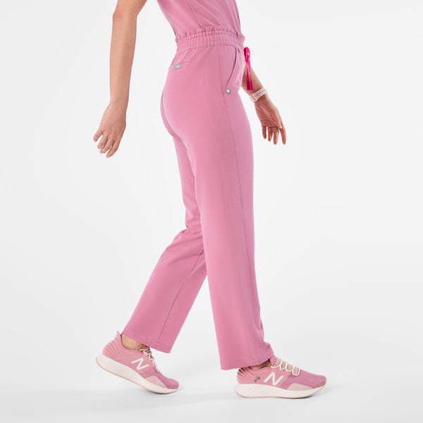 women's Chalk Pink Davia High Waisted Straight Leg - Scrub Pant