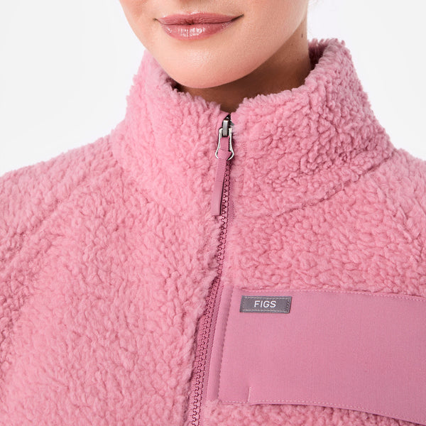 women's Chalk Pink On-Shift High Pile - Fleece Bomber Jacket™