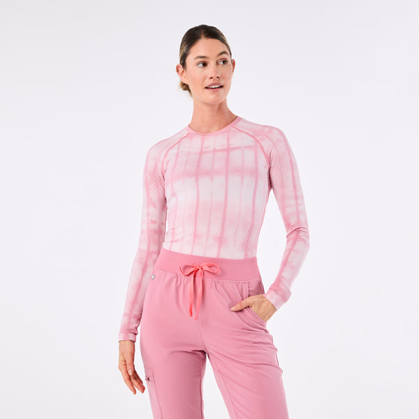 women's Chalk Pink Cloud Dye Salta Seamless - Longsleeve Underscrub