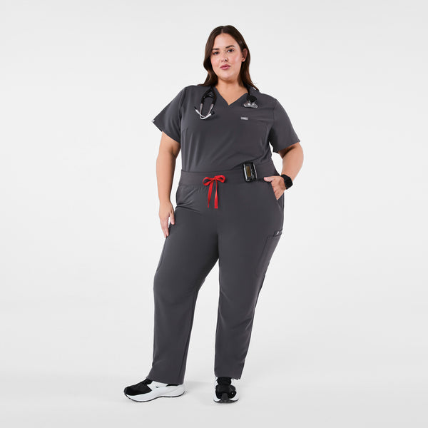 women's Charcoal High Waisted Yola™ - Petite Skinny Scrub Pants (3XL - 6XL)
