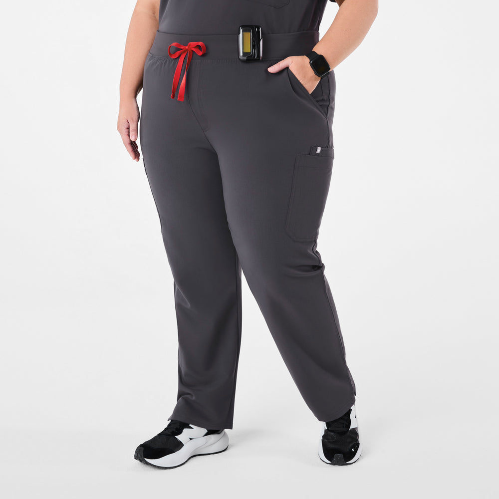 women's Charcoal High Waisted Yola™ - Petite Skinny Scrub Pants (3XL - 6XL)
