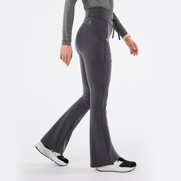 women's Charcoal High Waisted Seville Flare - ScrubLegging™