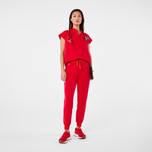 women's Pop Red High Waisted Zamora - Tall Jogger Scrub Pant™
