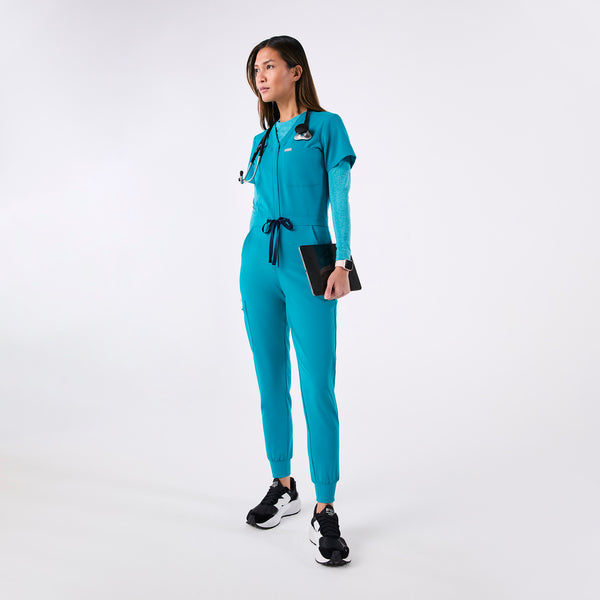 women's Teal Catarina V-Neck - Jogger ScrubJumpsuit™