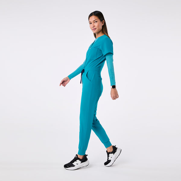 women's Teal Catarina V-Neck - Jogger ScrubJumpsuit™