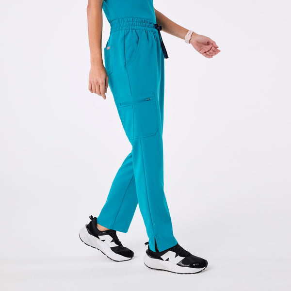 women's Teal High Waisted Dowa - Petite Scrub Pants