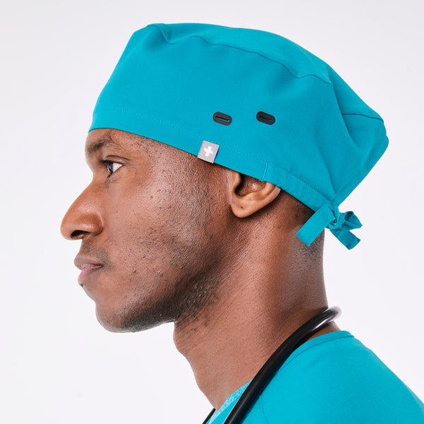 Teal Modern - Classic Scrub Cap Buttonholes