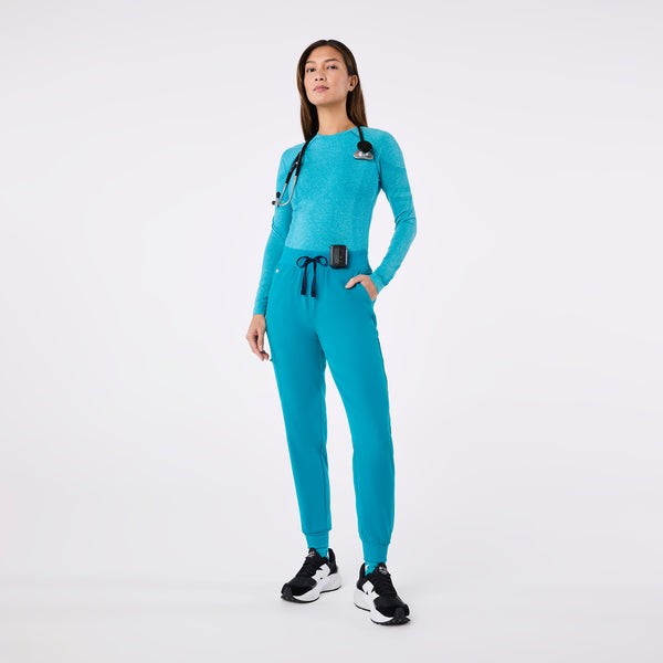 women's Teal Salta Seamless - Longsleeve Underscrub