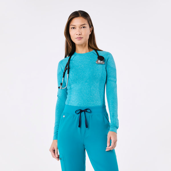 women's Teal Salta Seamless - Longsleeve Underscrub